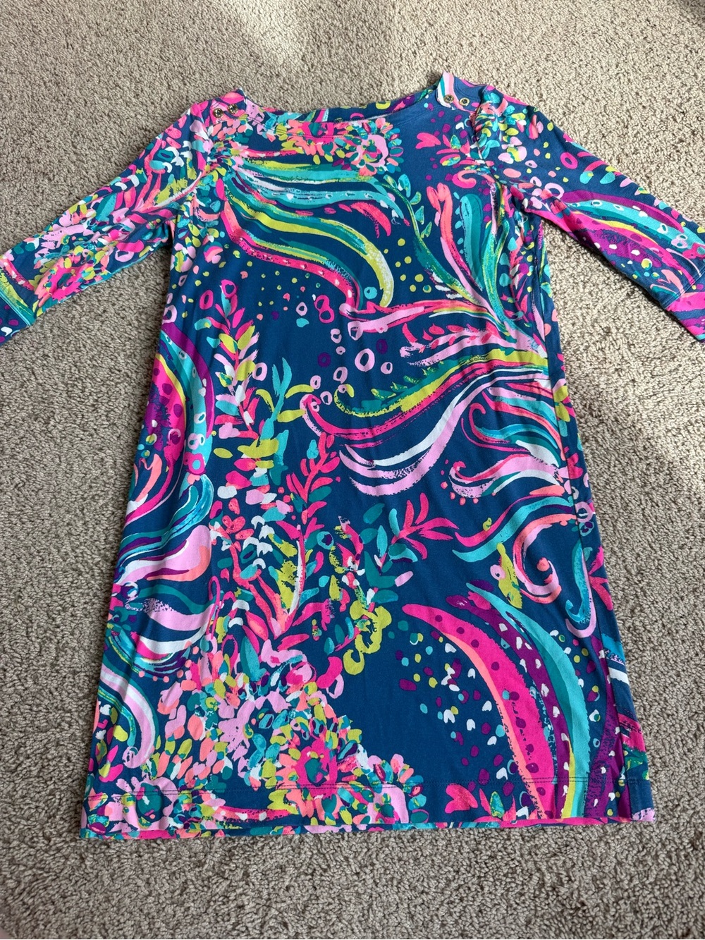 Lilly Pulitzer Girls Multicolor Printed Knit Dress | Size XL (12–14)